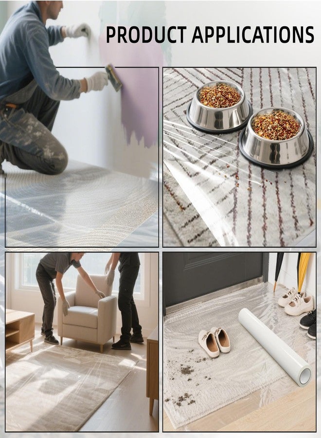 WELSTIK Clear Carpet Protector Film 24" x 200' Single Roll. Clean-Removing, Rugged Plastic Carpet Protector for Surface Protection During Construction, Alteration or Painting - Image 5